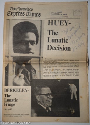 Cat.No: 302640 San Francisco Express Times, vol. 1, #34, Sept. 11, 1968: Huey - the...