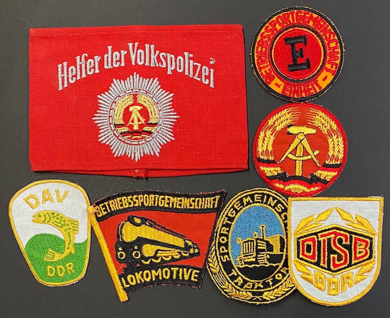 Helfer der volkspolizei armband for an various helper, six German of police with civilian together patches East sorts