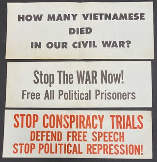 Cat.No: 302696 [Three signs opposing the Vietnam War and calling for freedom for...