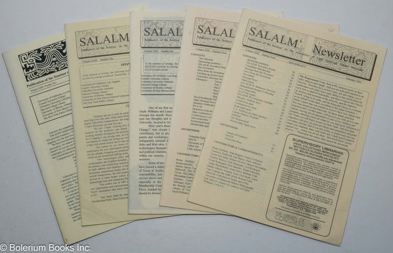 Cat.No: 303032 SALALM Newsletter. Publication of the Seminar on the Acquisition of Latin American Library Materials: Volume XXII Number Four - Five - Six, Volume XXIII Number One - Two [five issues]