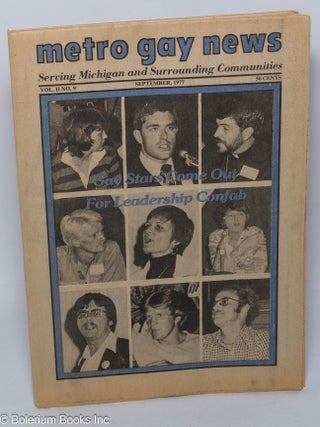 Cat.No: 303185 Metro Gay News: serving Michigan & surrounding communities; vol. 2, #9,...