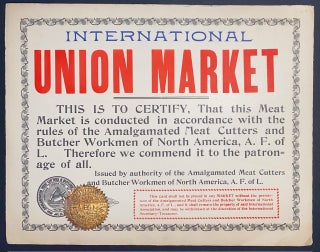 Cat.No: 303207 International Union Market [placard certifying a union meat market