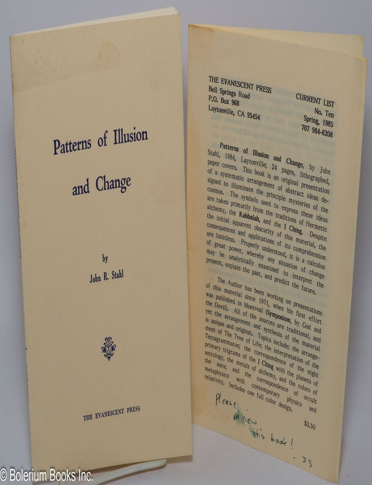 Cat.No: 303279 Patterns of illusion and change. John R. Stahl.