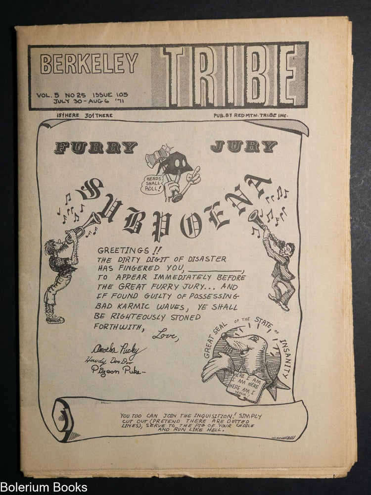 Cat.No: 303306 Berkeley Tribe: vol. 5, #25 (#105), July 30-Aug. 6, 1971