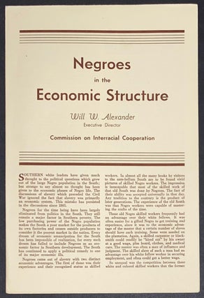 Cat.No: 303422 Negroes in the economic structure. Will W. Alexander