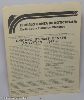 Cat.No: 303466 El Mirlo Canta de Noticatlan: carta sobre estudios Chicanos; vol. 6, #1,...