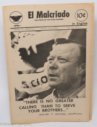 Cat.No: 303484 El Malcriado: The voice of the farm worker. vol. 3, no. 25 (May 15, 1970