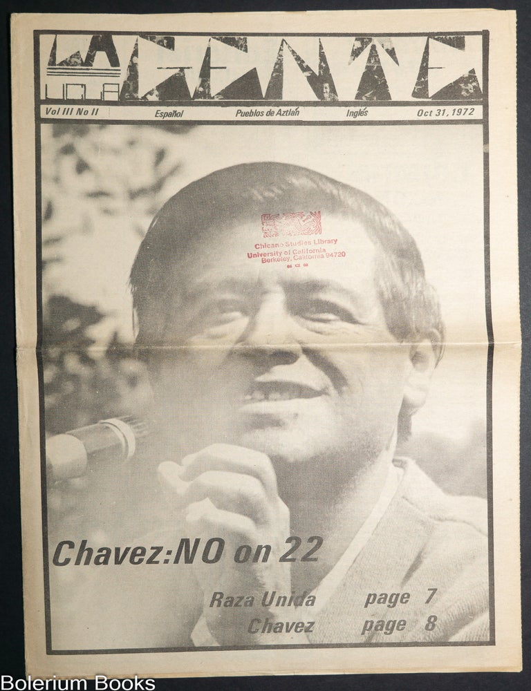 Cat.No: 303487 La Gente: Pueblos de Aztl&aacute;n: Vol. 3, No. 2, Oct. 31, 1972