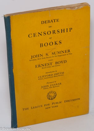 Cat.No: 303558 Debate on Censorship of Books. Introduction by Clifford Smyth, Editor,...