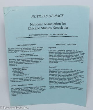 Cat.No: 303758 Noticias de NACS: National Association for Chicano Studies Newsletter,...