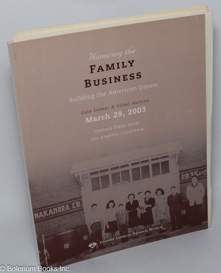Cat.No: 303872 Honoring the Family Business: Building the American Dream. Gala Dinner