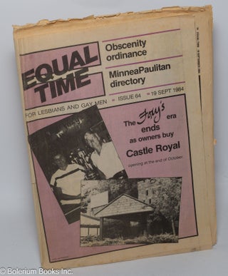 Cat.No: 303877 Equal Time: for lesbians & gay men; #64, Sept. 19, 1984: The Foxy's Era...