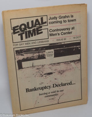 Cat.No: 303881 Equal Time: for lesbians & gay men; #92, Oct. 16, 1985: Bankruptcy...