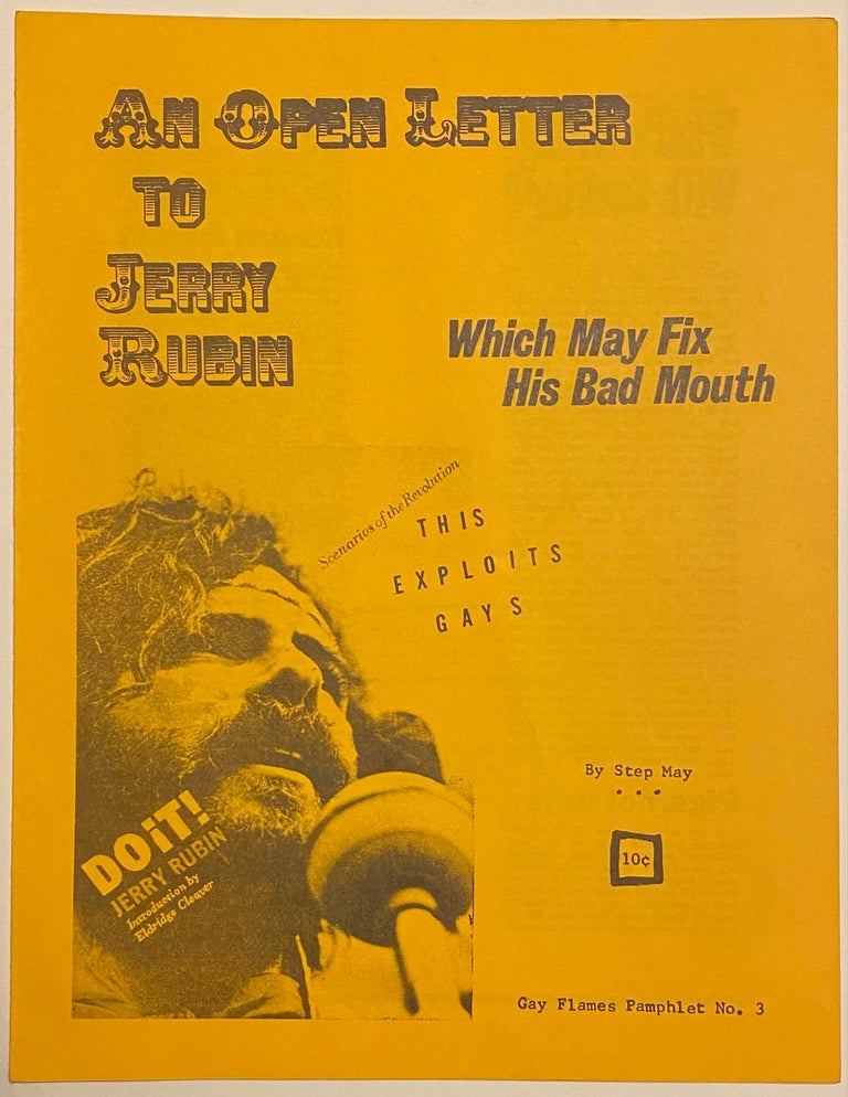 Cat.No: 303940 An open letter to Jerry Rubin which may fix his bad mouth. Step May.