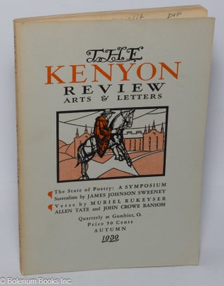 Cat.No: 304289 The Kenyon Review: arts & letters; vol. 1, #4, Autumn 1939: The State of...