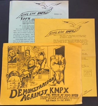 Cat.No: 304435 Demonstration against KPMX [handbill, together with two "Long Live KPMX"...