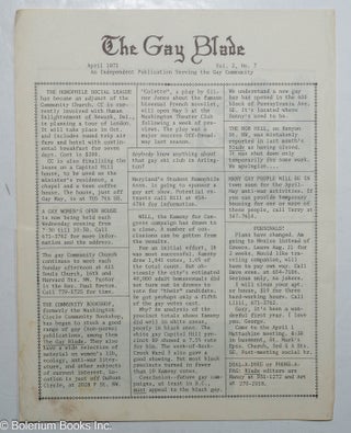 Cat.No: 304583 The Gay Blade: an independent publication serving the gay community [aka...