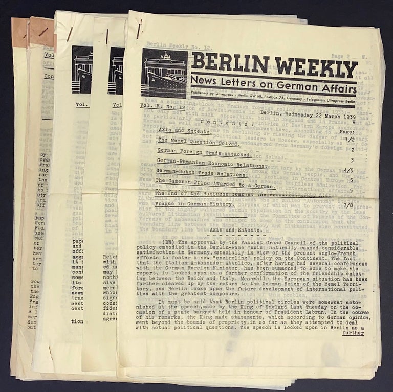 Cat.No: 304876 Berlin Weekly: News letters on German affairs [95 issues]