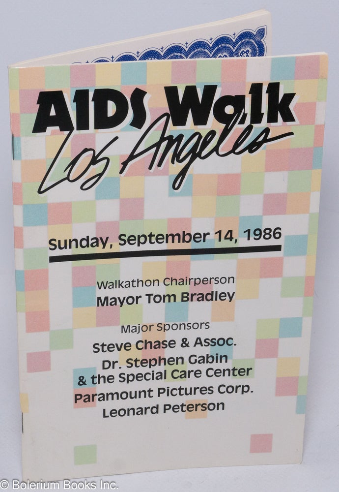 Cat.No: 304999 AIDS Walk Los Angeles [program booklet] Sunday, September 14, 1986
