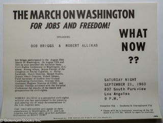 Cat.No: 305022 The March on Washington for Jobs and Freedom! What now? Speakers Bob...
