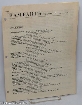 Cat.No: 305034 [Index to Volumes 2, 3, and 4 of Ramparts