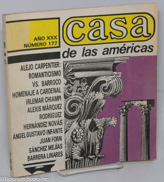 Cat.No: 305174 Casa de las Americas: Año 30, No. 177, Noviembre-Diciembre 1989. Roberto...