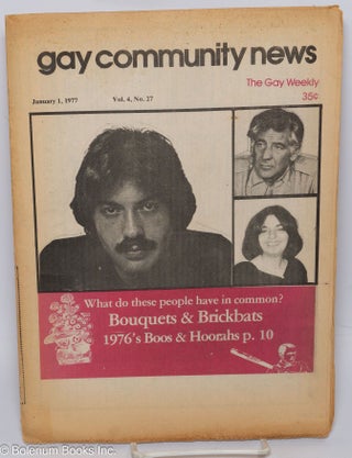 Cat.No: 305182 GCN - Gay Community News: the gay weekly; vol. 4, #27, Jan. 1, 1977:...
