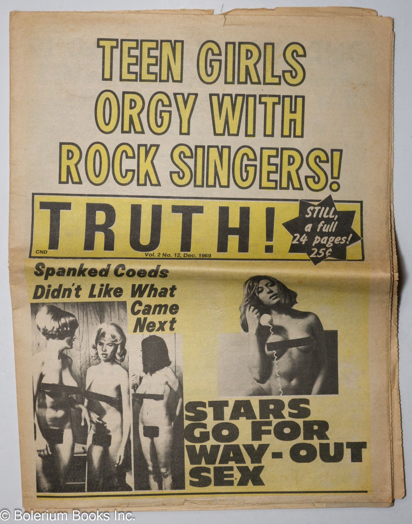 Truth! vol. 2, #12, December 1969: Teen Girls Orgy With Rock Singers!