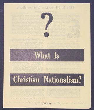 Cat.No: 305220 What is Christian nationalism? Gerald L. K. Smith