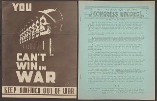 Cat.No: 305286 Keep America Out of War Congress Record [first two issues