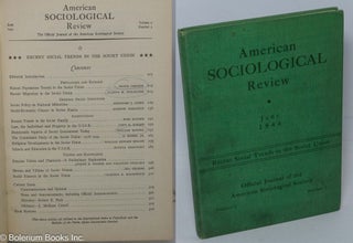 Cat.No: 305558 American Sociological Review, The Official Journal of the American...