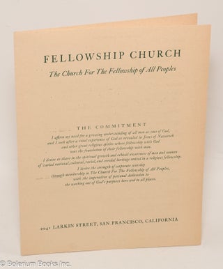 Cat.No: 305633 Fellowship Church. The church for the fellowship of all people's. Rev....