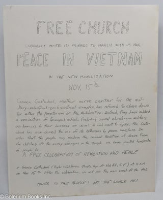 Cat.No: 305756 Free Church cordially invites its friends to march with us for Peace in...