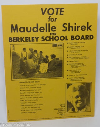 Cat.No: 305769 Vote for Maudelle Shirek for Berkeley School Board