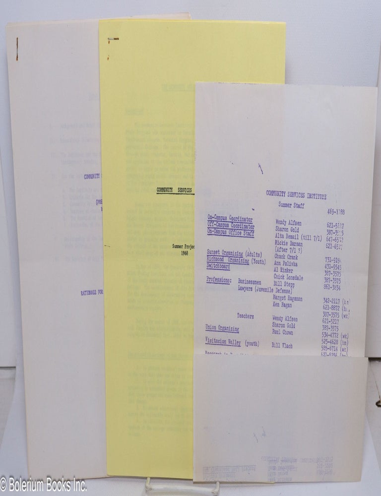 Cat.No: 305886 Community Services Institute [3 items
