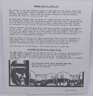 Cat.No: 305887 Defend the S.F. State 700 [handbill