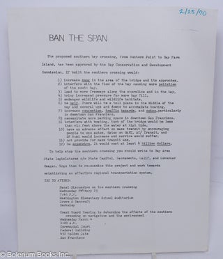 Cat.No: 305890 Ban the span [handbill