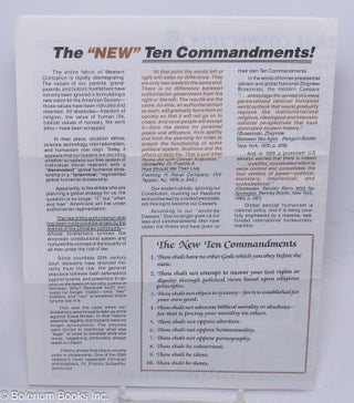 Cat.No: 305909 The "new" Ten Commandments! [caption title, center fold title:] The...
