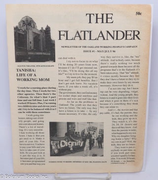 Cat.No: 305928 The Flatlander; newsletter of the Oakland working people's campaign, issue...