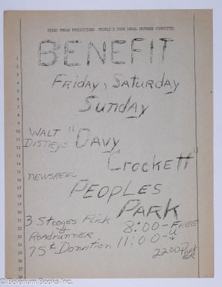 Cat.No: 305950 Benefit Friday, Saturday, Sunday. Walt Disney's "Davy...