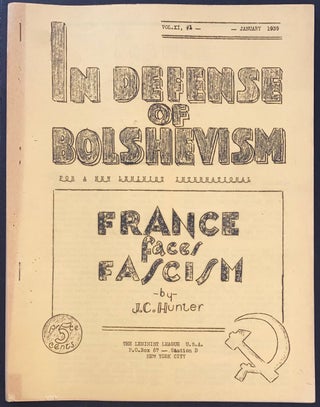 Cat.No: 305986 In Defense of Bolshevism. Vol. 2 no. 1 (January 1939