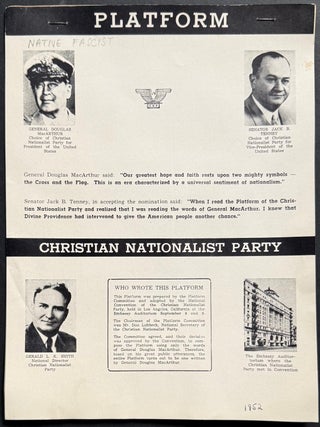 Platform. Christian Nationalist Party