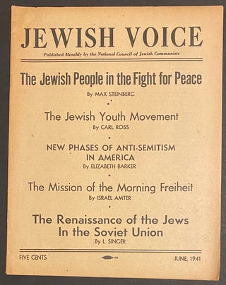 Cat.No: 306001 Jewish Voice. Vol. 1 no. 4 (June 1941