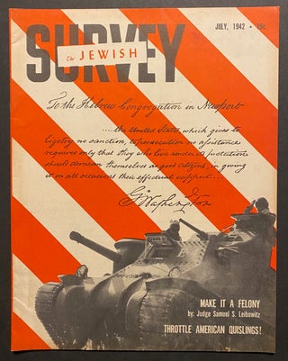 Cat.No: 306005 The Jewish Survey. Vol. 2 no. 3 (July 1942