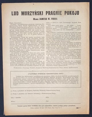 Ludowa Platforma Pokoju: Utrzymac Ameryke Zdala Od Wojny Imperjalistyeznei