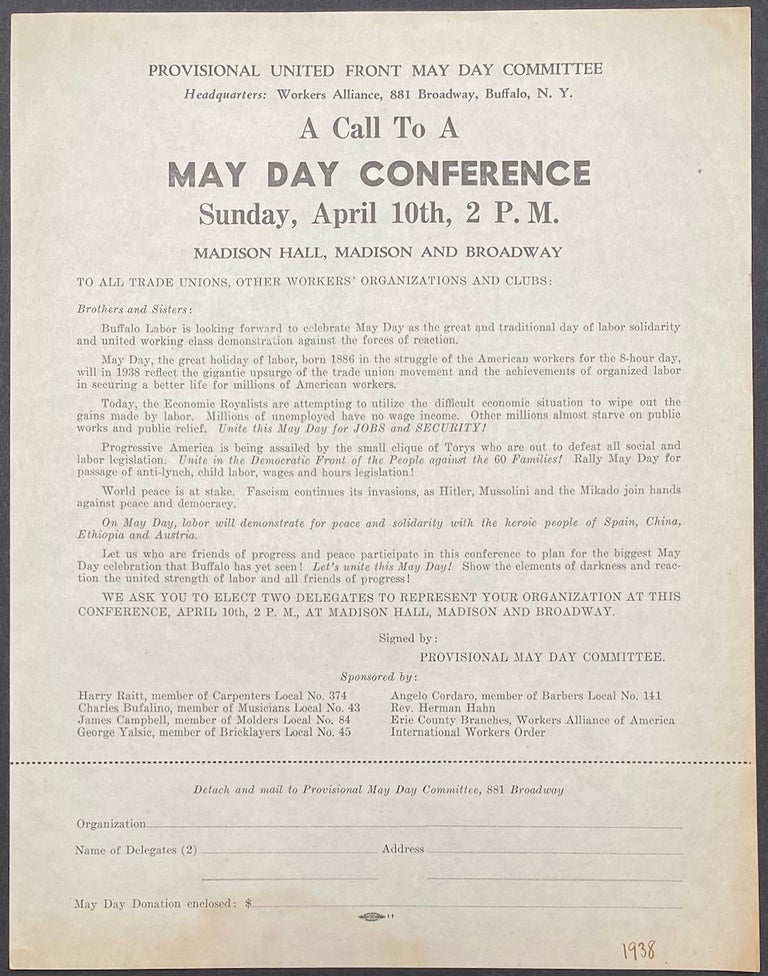 Cat.No: 306171 A Call to a May Day Conference. Sunday, April 10th