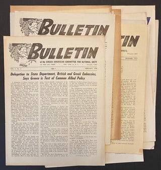 Cat.No: 306383 Bulletin of the Greek American Committee for National Unity (later the...