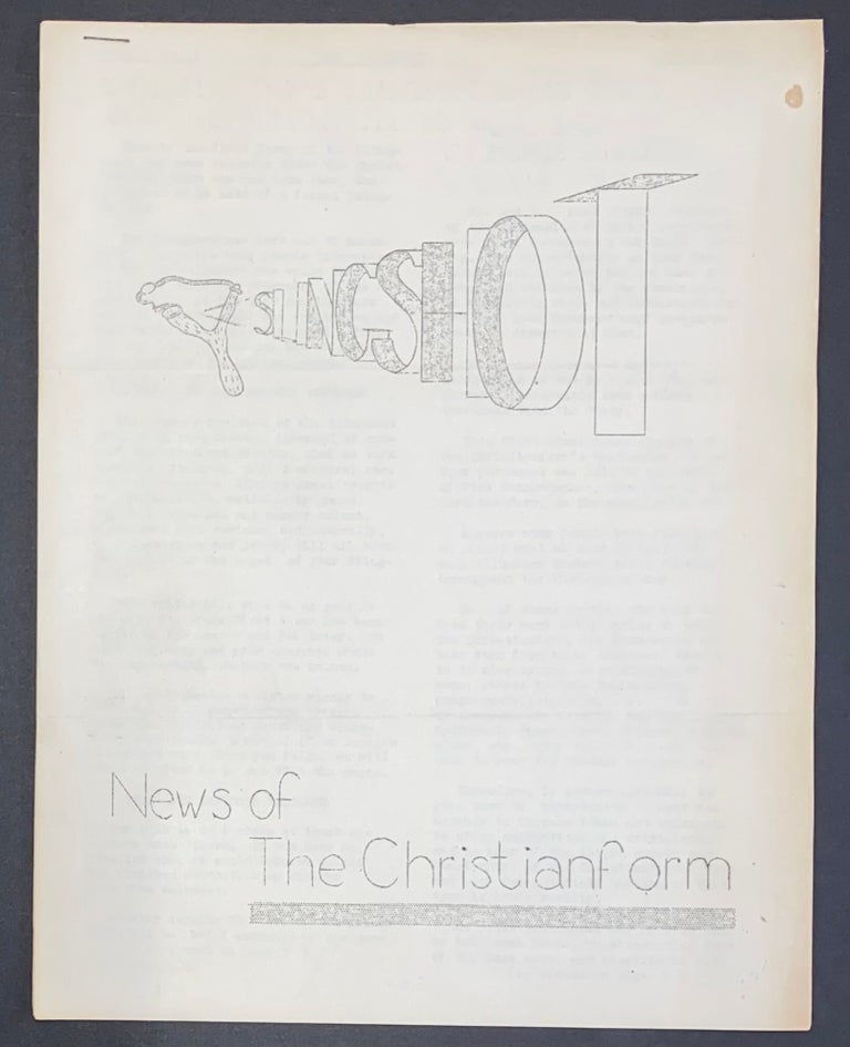 Cat.No: 306439 Slingshot: News of the Christianform. Vol. 1 no. 1 (April