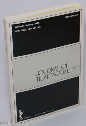 Cat.No: 306473 Journal of Homosexuality: vol. 26, #4, 1994. John P. de Cecco