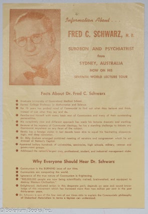 Cat.No: 306480 Information About. . . Fred Schwarz, Surgeon and Psychiatrist from Sydney,...